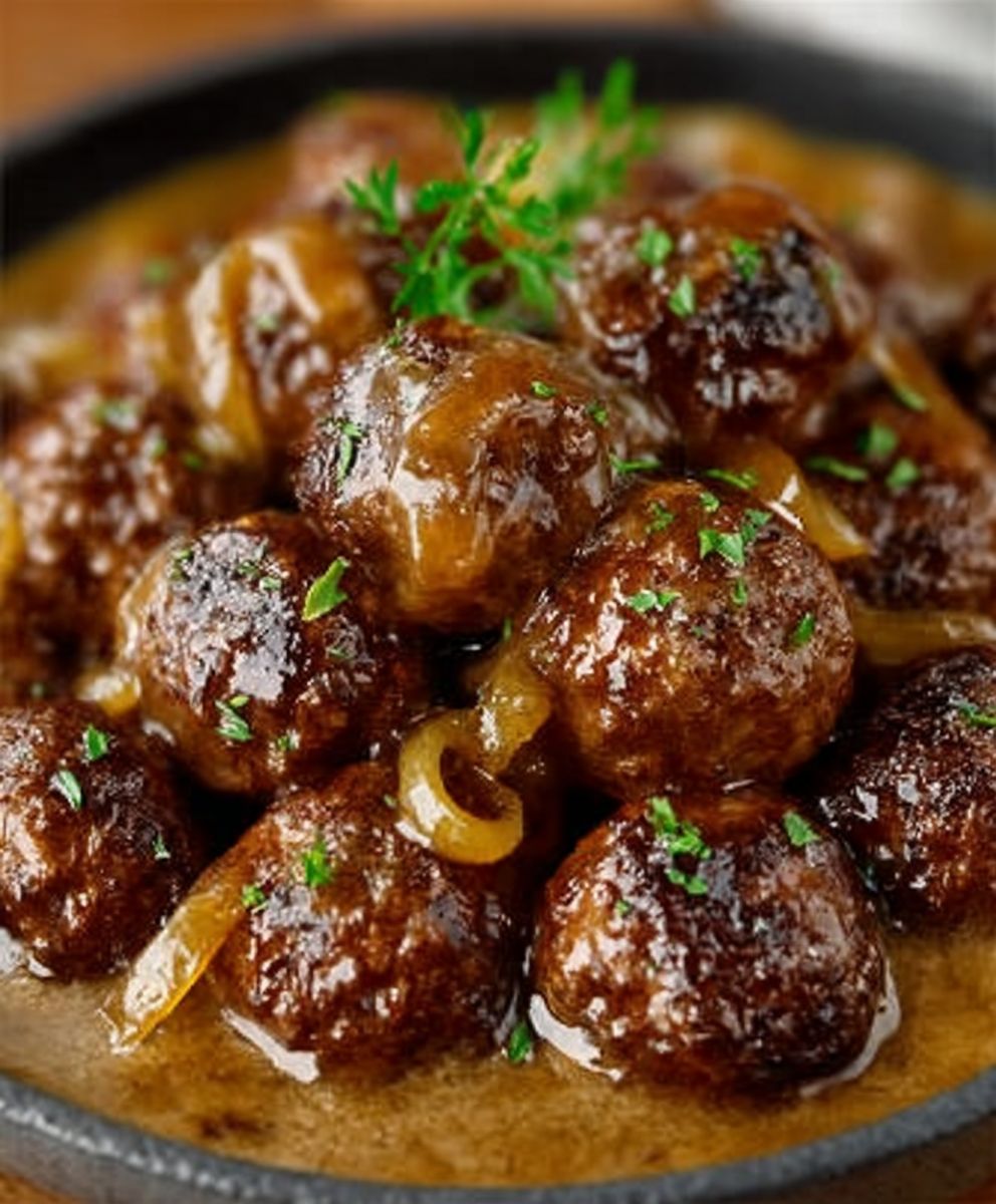 Meatballs in Onion Gravy