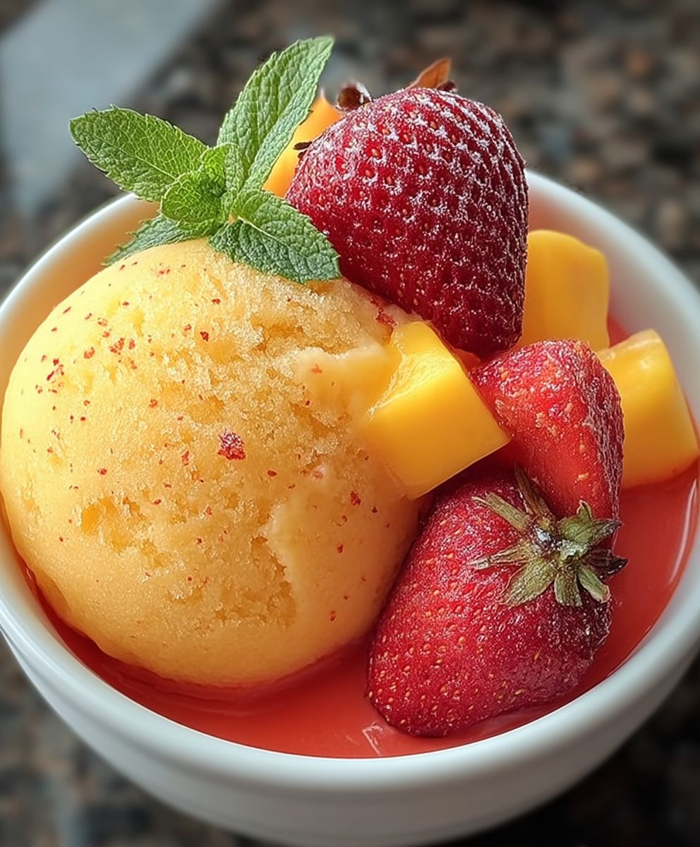 Mango Strawberry Sorbet