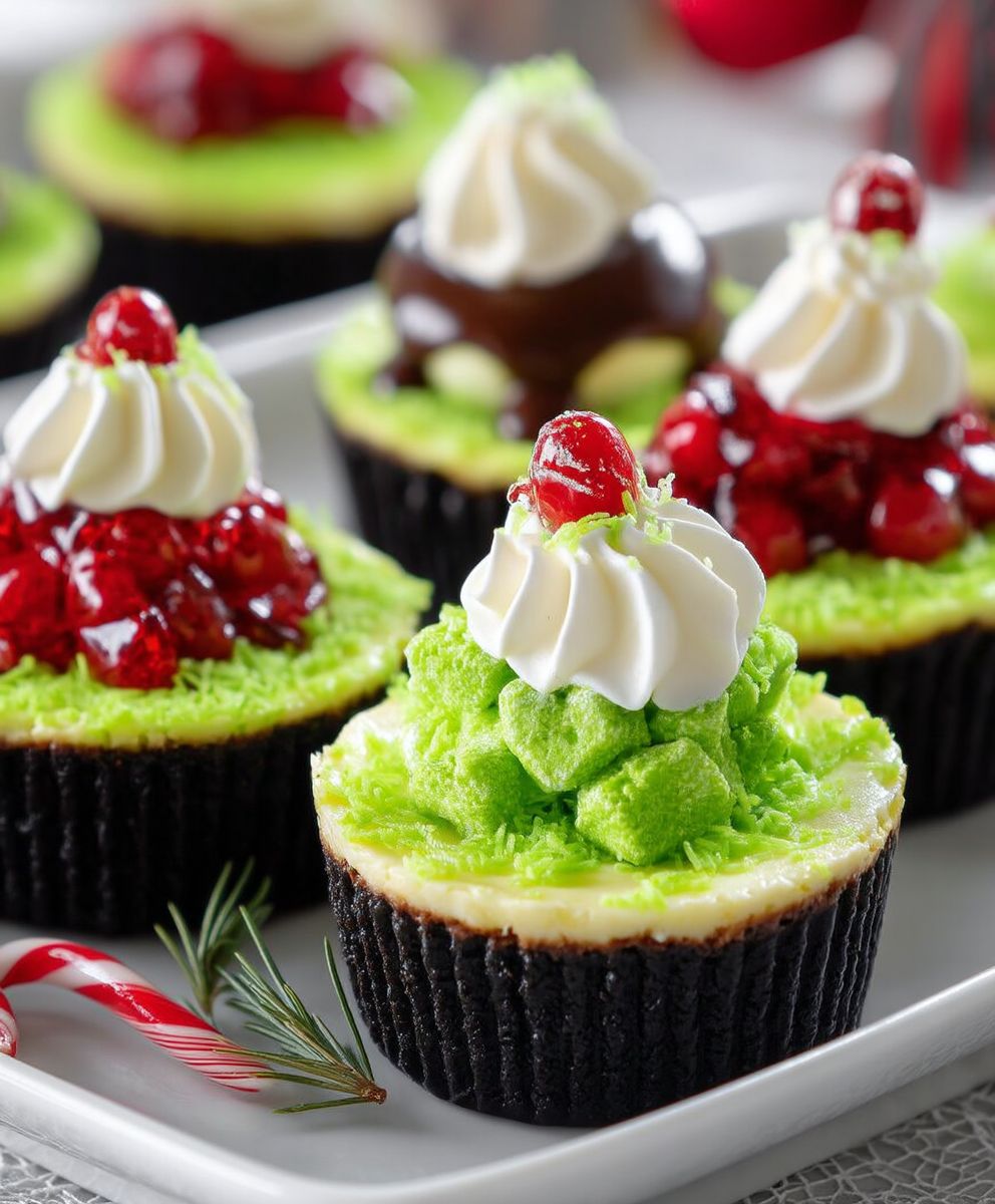 Grinch Mini Cheesecakes