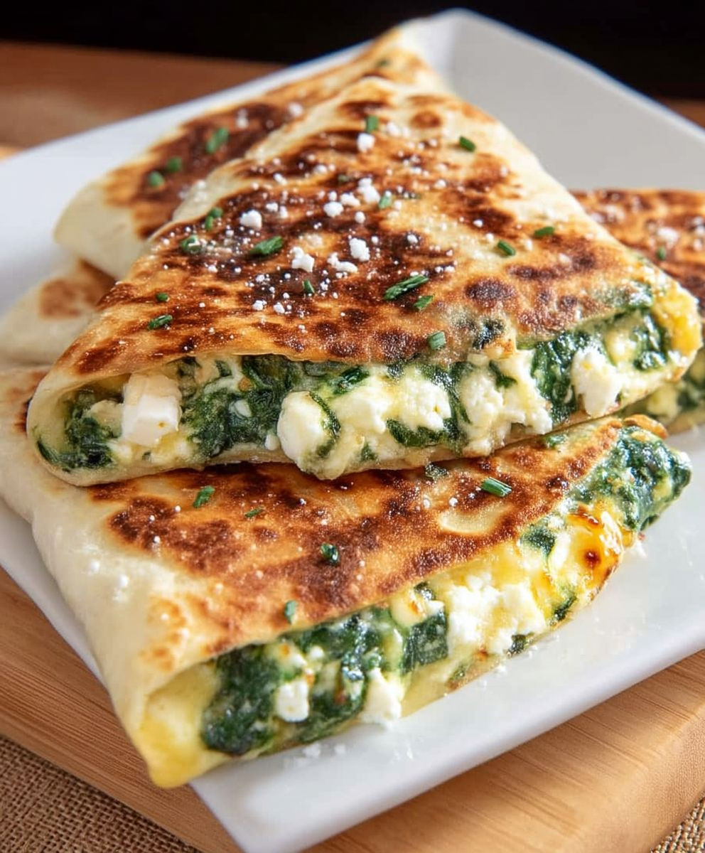 Spinach Feta Quesadillas