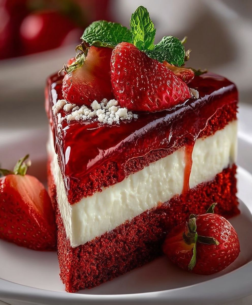 Red Velvet Strawberry Cake