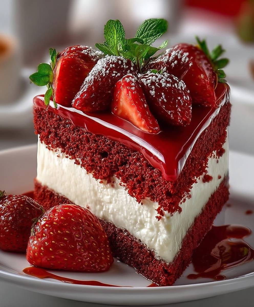 Red Velvet Strawberry Cake