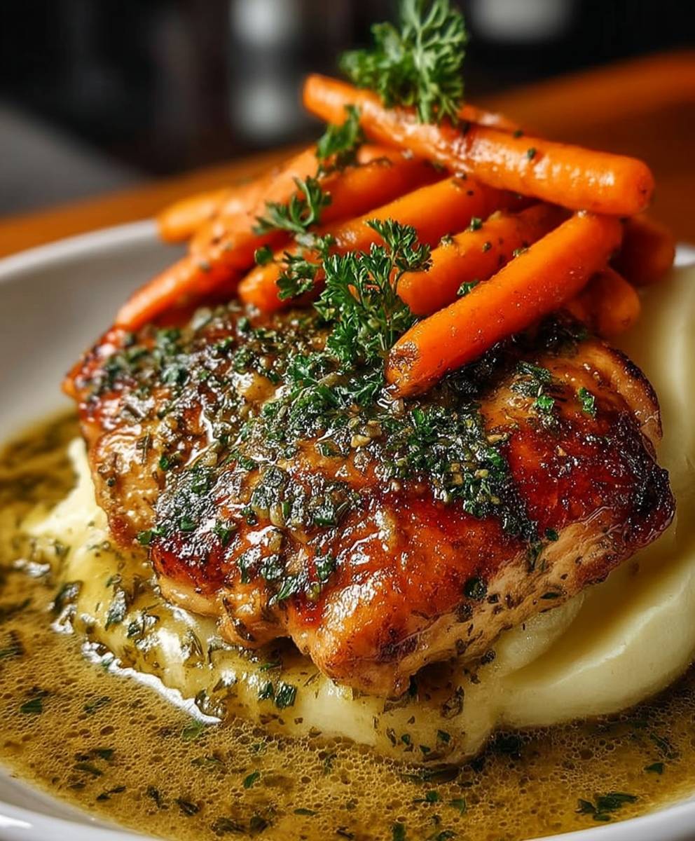 Garlic Herb Chicken Carrot Plate