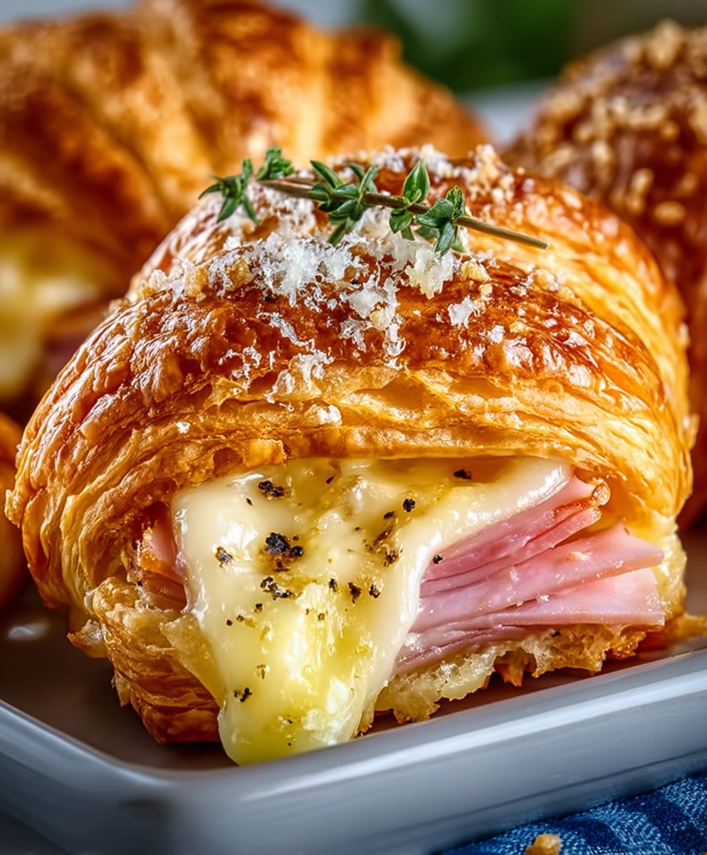 Baked Ham and Cheese Croissants
