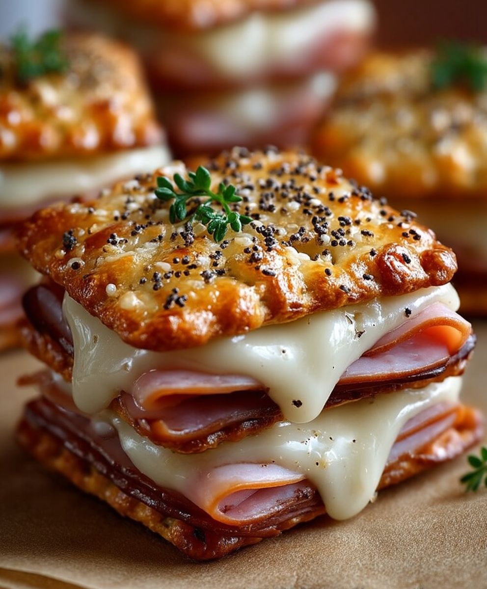 Ham and Swiss Cracker Melts