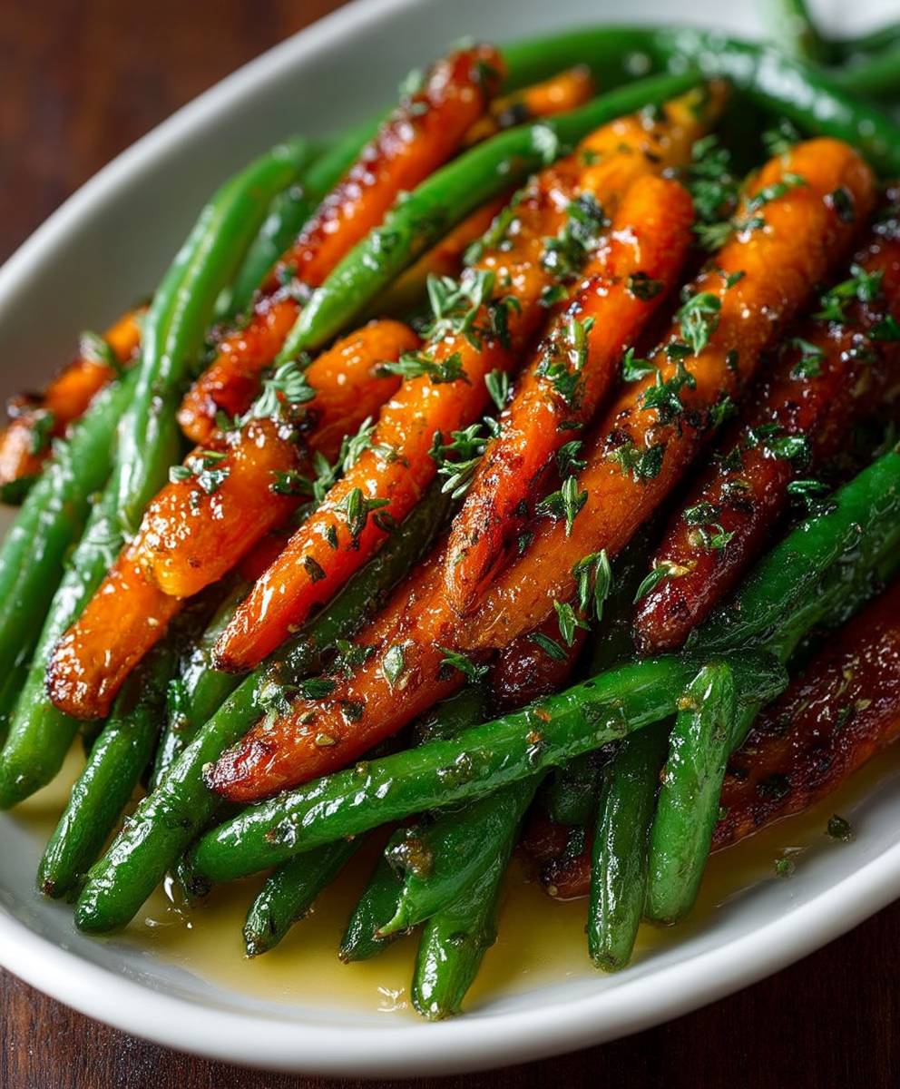 Honey Glazed Carrots Green Beans