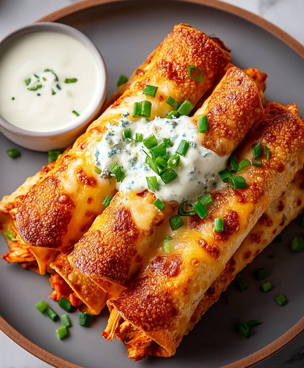 Buffalo Chicken Taquitos Recipe | Crispy Spicy Easy Dinner Idea image 2