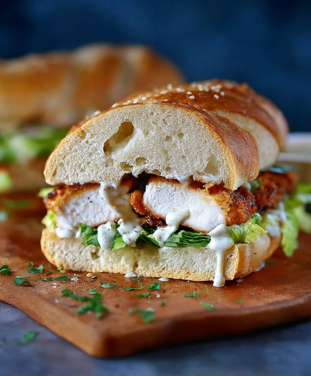 Crispy Chicken Caesar Sandwich | Easy Lunch Recipe image 2