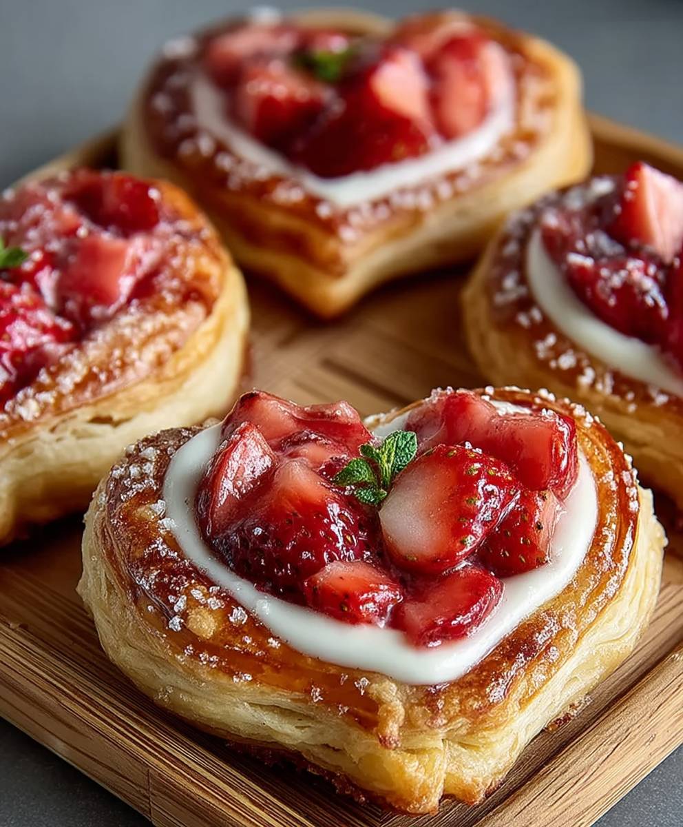 Strawberry Cream Cheese Heart Danishes | Easy Valentine Breakfast Treat image 2