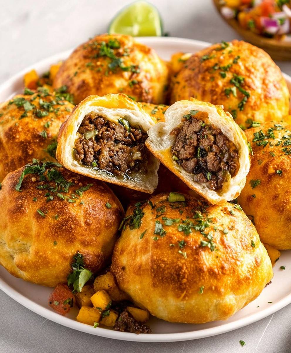 Air Fryer Taco Bombs | Easy Cheesy Taco Snack Recipe image 2