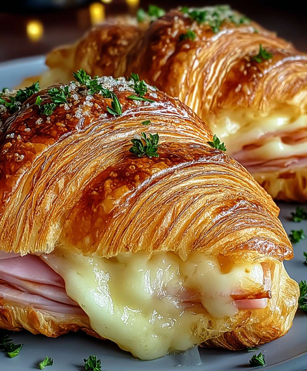 Air Fryer Turkey Ham Cheese Croissants | Easy Flaky Breakfast Recipe image 2
