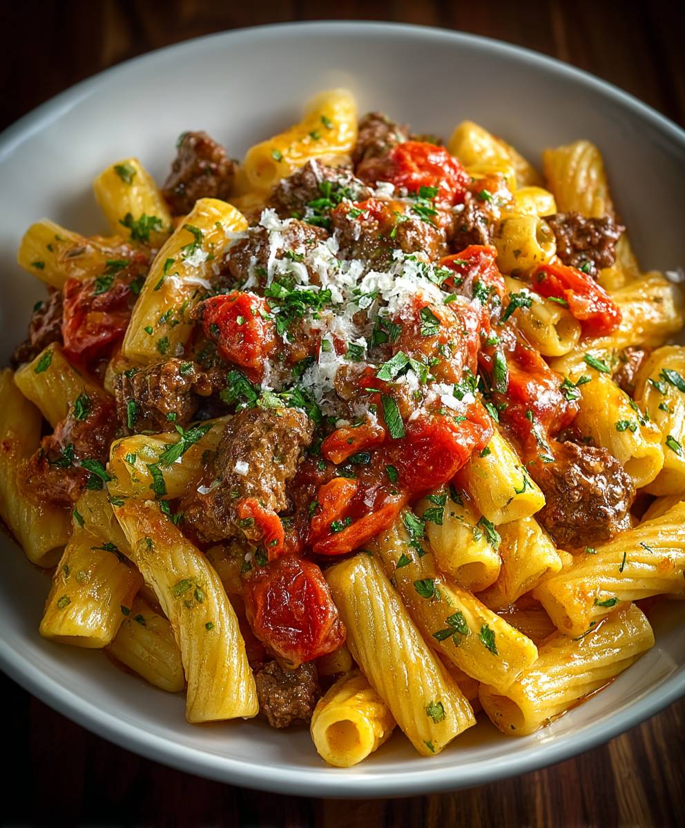 Creamy High Protein Beef Pasta | Easy Healthy Quick Dinner Recipe image 2