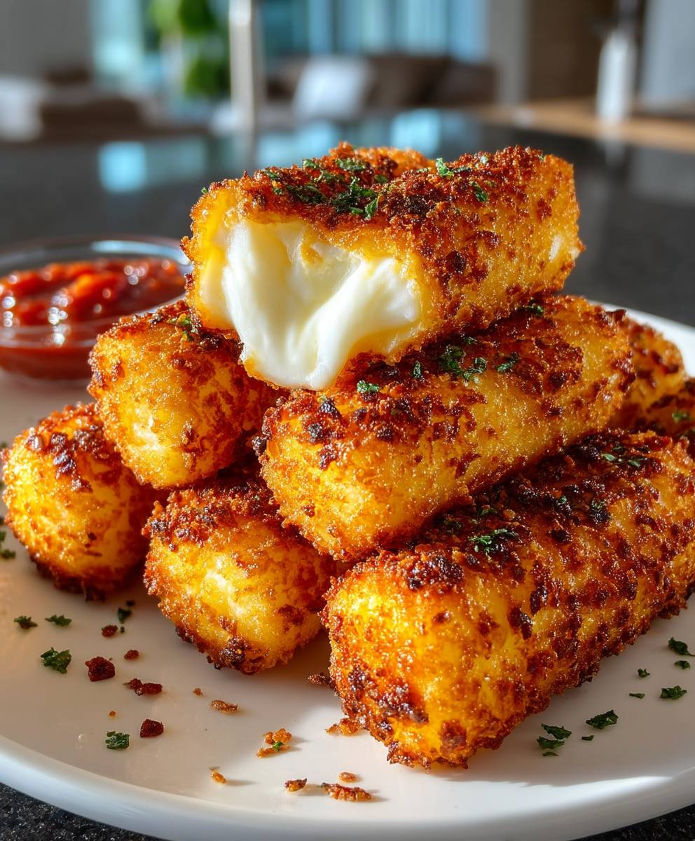 Easy Air Fryer Mozzarella | Crispy Gooey Cheese Bites Recipe image 2