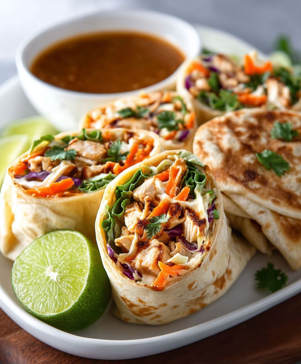 Easy Thai Peanut Chicken Wraps | Simple Low-Calorie Dinner Recipe image 2