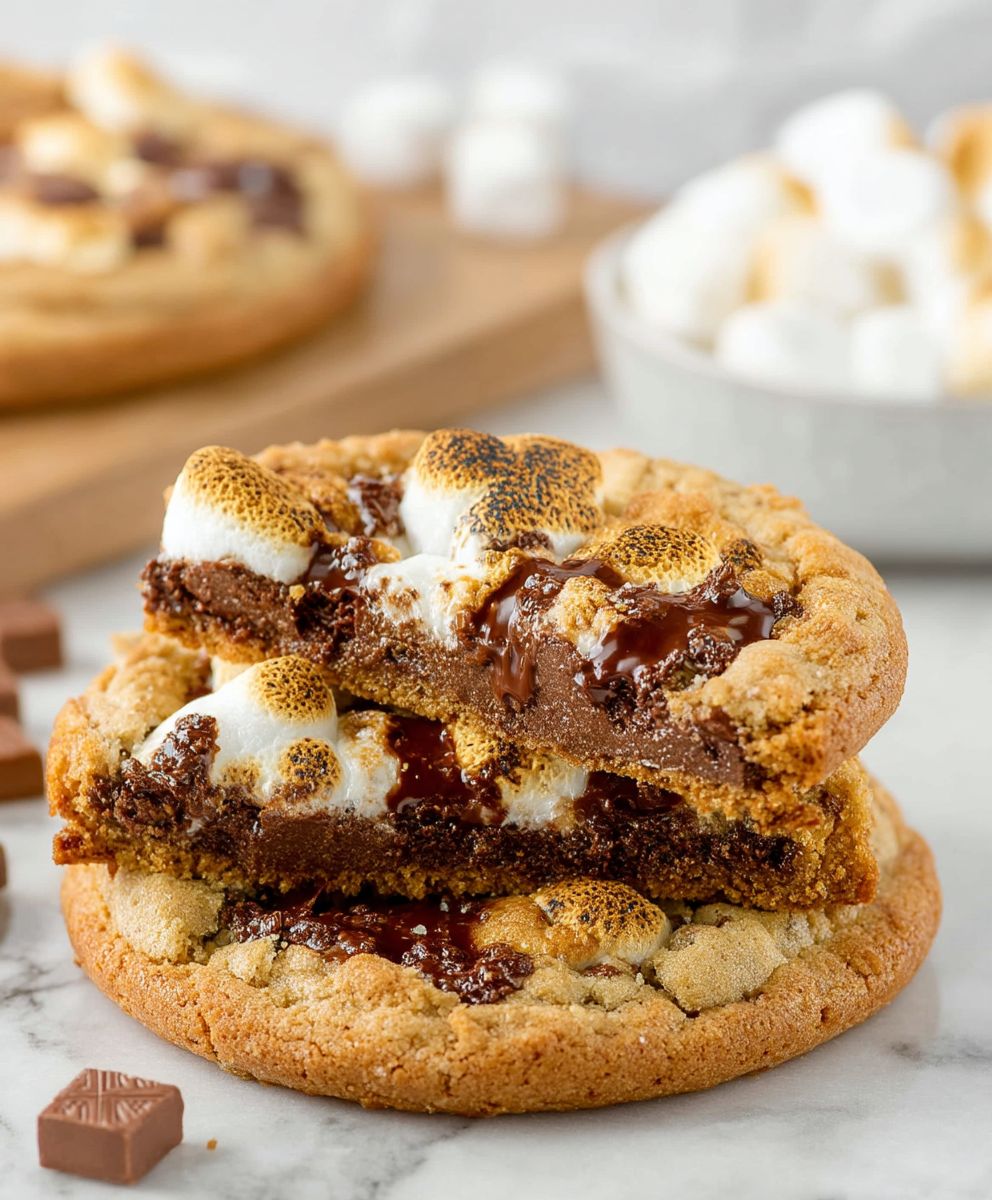 Giant S’mores Cookie Dough Pie | Ultimate Gooey Chocolate Dessert Recipe image 2