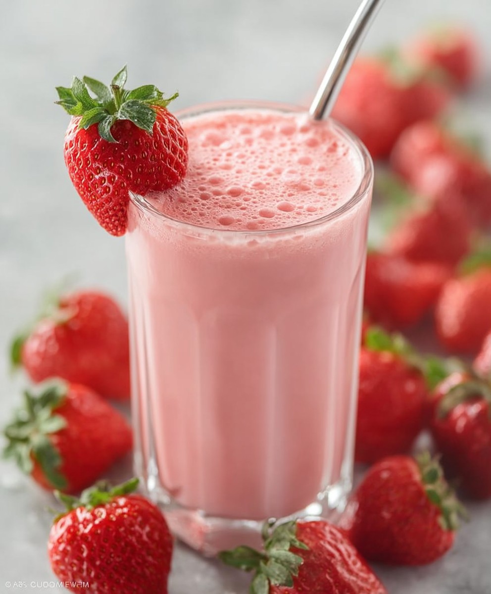 Healthy Strawberry Breakfast Drink image 2