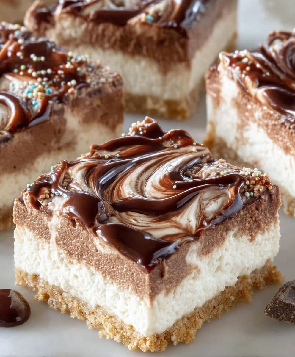 Nutella Cheesecake Bars | Creamy Chocolate Hazelnut Dessert Recipe image 2