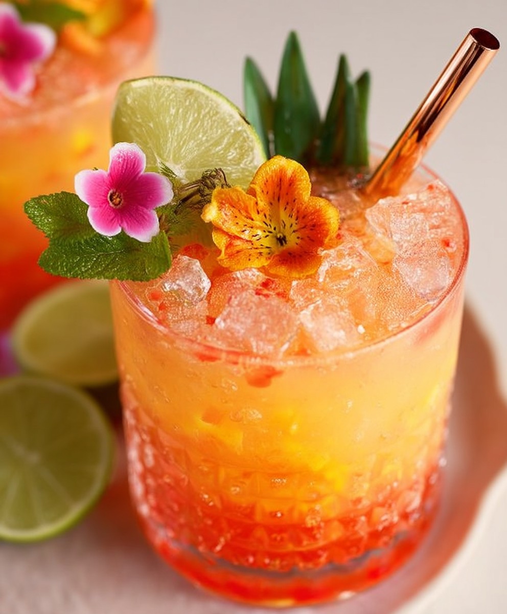 Pineapple Mango Pineapple Juice With Almond Extract Punch | Easy Tropical Party Cocktail Recipe image 2