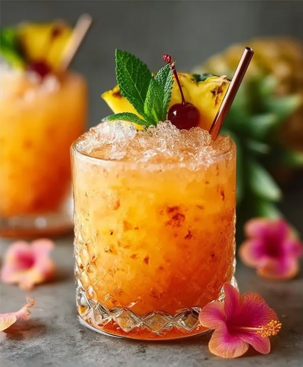 Pineapple Mango Pineapple Juice With Almond Extract Punch | Tropical Party Cocktail Drink Recipe image 2