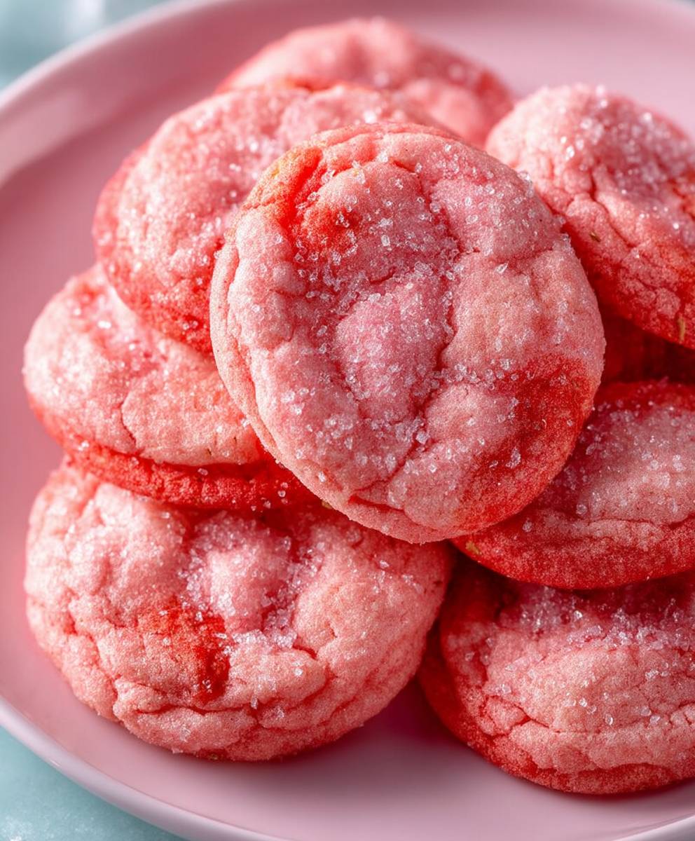 Strawberry Sugar Cookies | Soft Sparkling Strawberry Dessert Recipe image 2