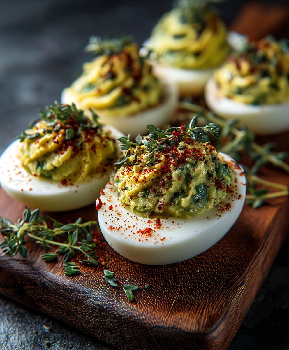 Avocado Deviled Eggs | Healthy Creamy Low Carb Appetizer Recipe image 2