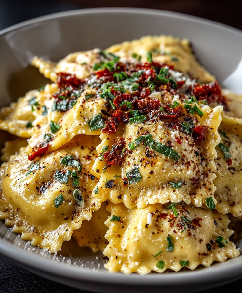 Creamy Tuscan Ravioli | Easy Rich Italian Pasta Dinner Recipe image 2